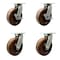 Service Caster 12'' Heavy Duty High Temp Phenolic Caster Set 4 Swivel Locks 2 Brakes, 4PK CRAN-KP92S1230-PHRHT-SLB-BSL-2-BSL-2 - alternate 1